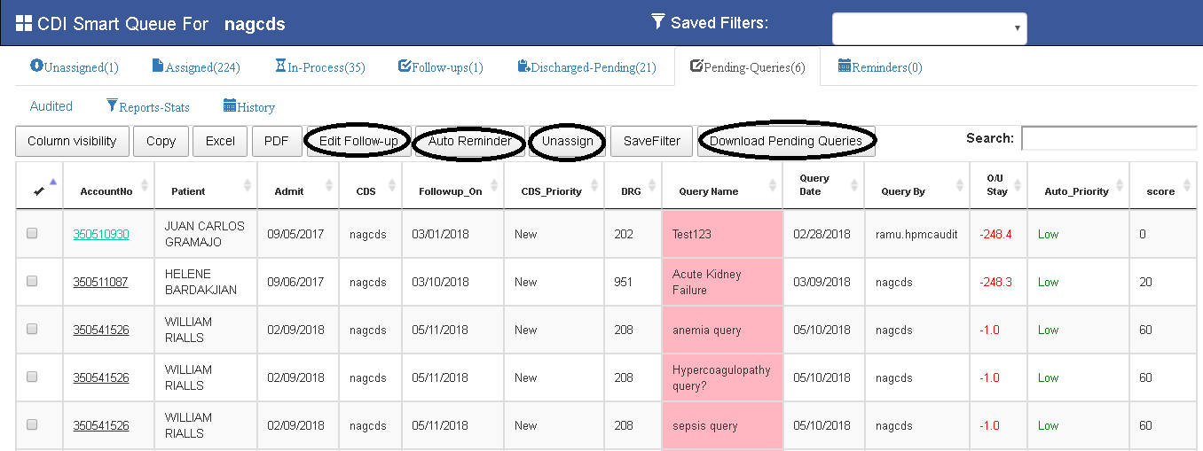 Pending-Queries Queue